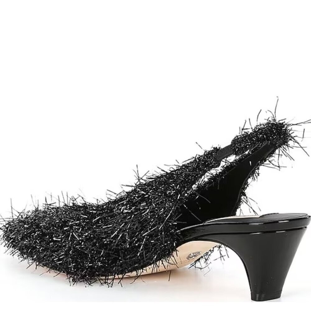 NEW Antonio Melani x Elizabeth Damrich Moon Boucle Frayed Detail Slingback Pumps - Picture 4 of 6